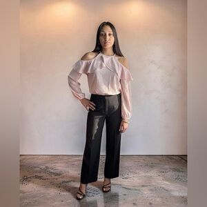 Michael Kors Light Pink Blouse, Open Shoulder Size Large.